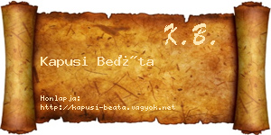 Kapusi Beáta névjegykártya
